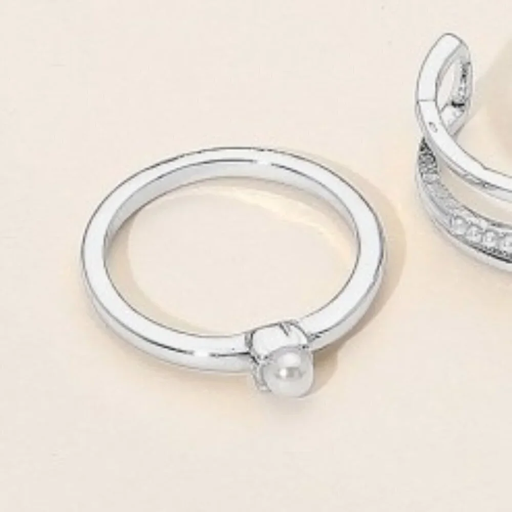 SILVER DIPPED PEARL RING